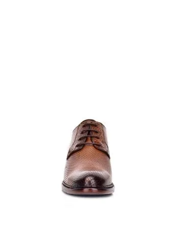 13UTSPJ - Cuadra tobacco casual perforated leather derbies for men