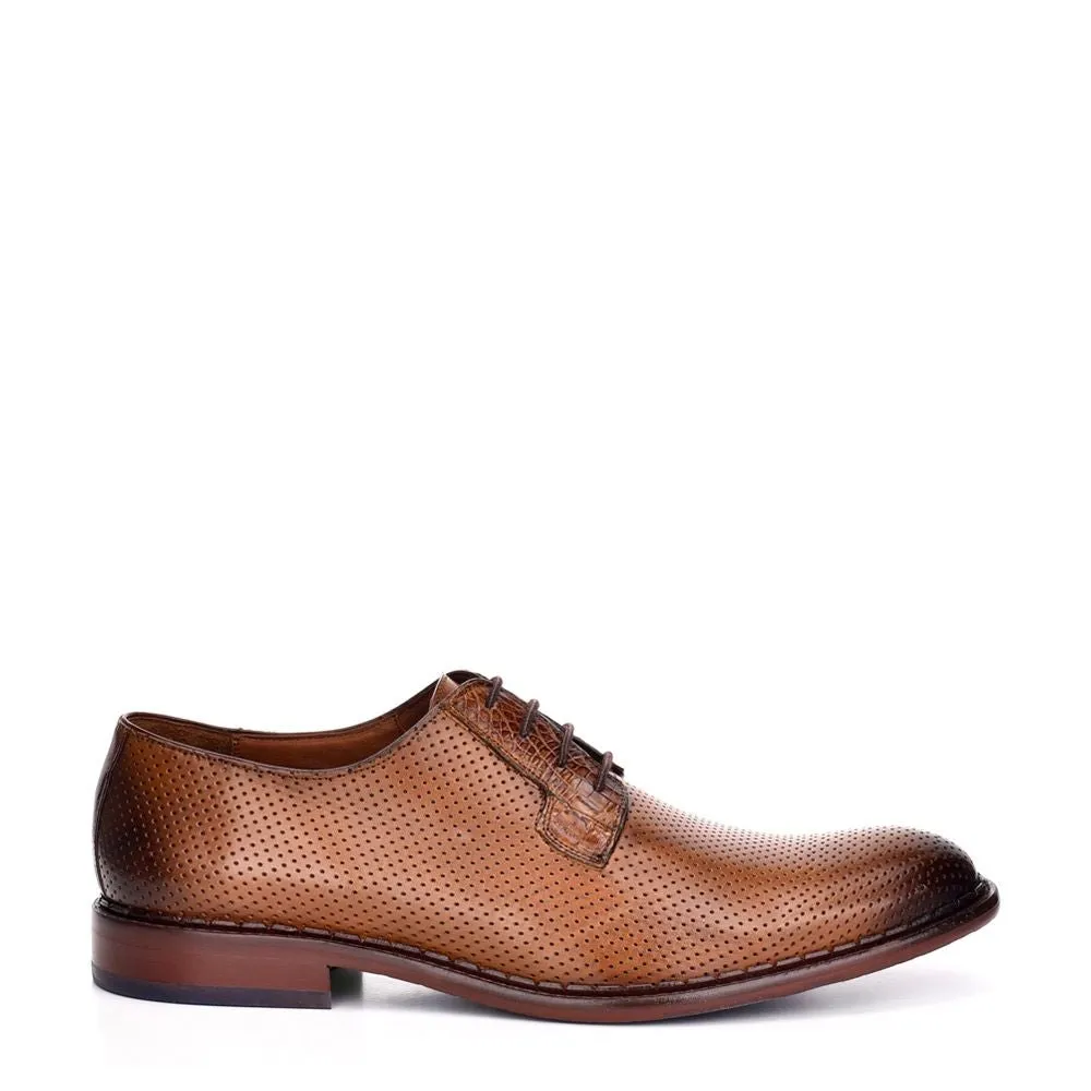 13UTSPJ - Cuadra tobacco casual perforated leather derbies for men