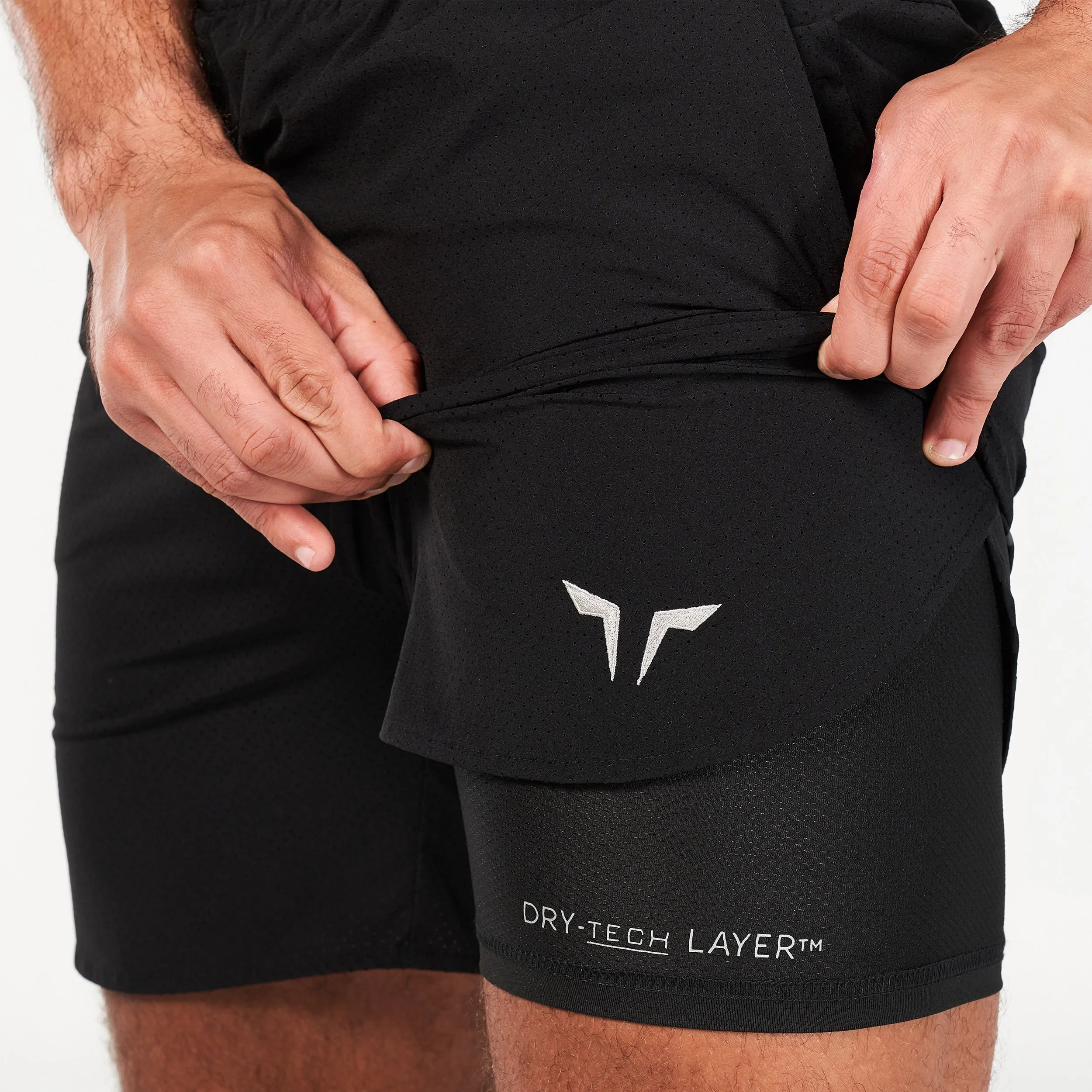 2-in-1 Dry Tech Shorts - Black