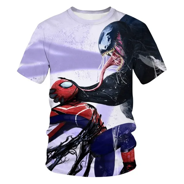 2021 Adult Children's T-shirt Movie Venom 3d Printed Top Boys And Girls Short Sleeve Cartoon Top Children's Clothing Polyester Q