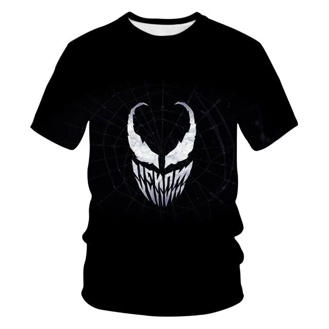 2021 Adult Children's T-shirt Movie Venom 3d Printed Top Boys And Girls Short Sleeve Cartoon Top Children's Clothing Polyester Q