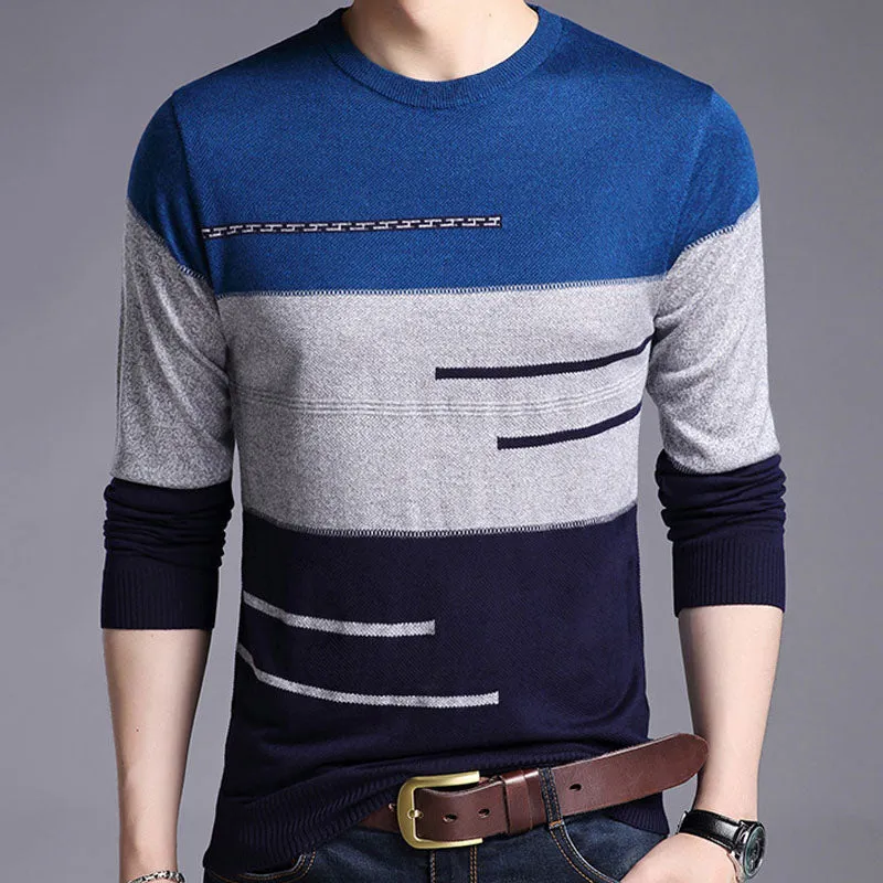 2022 Male Pullover Sweater Men Knitted Jersey Striped Sweaters Mens Knitwear Clothes Sueter Hombre C