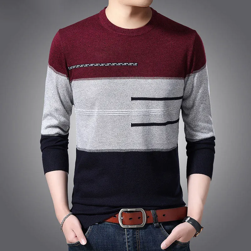 2022 Male Pullover Sweater Men Knitted Jersey Striped Sweaters Mens Knitwear Clothes Sueter Hombre C