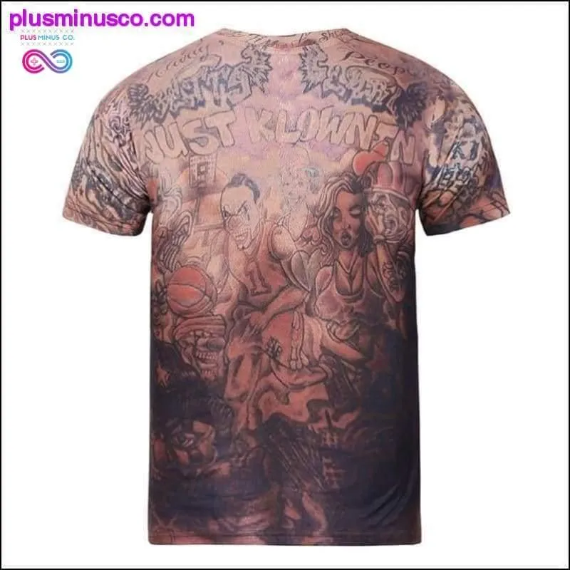 3D Print Tattoo Muscle T-shirt Short Sleeve