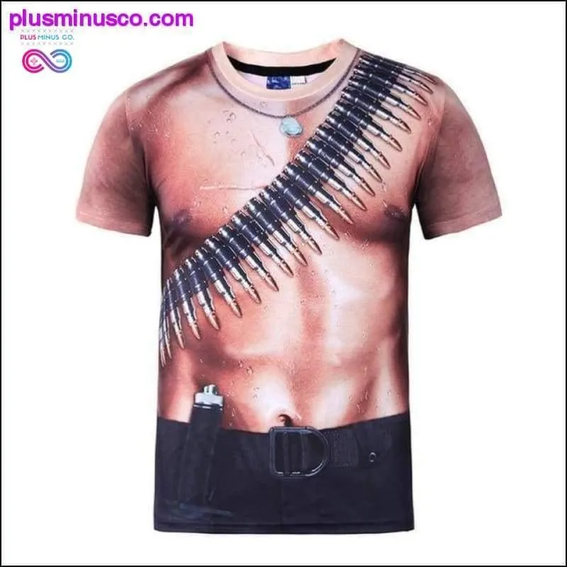 3D Print Tattoo Muscle T-shirt Short Sleeve