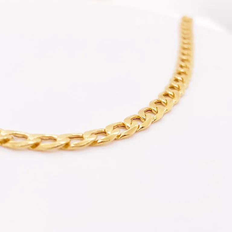 5.25mm Miami Cuban Chain in 14K Yellow Gold, Miami Cuban Link Chain, 20 inches