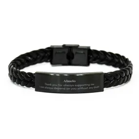 Abuelo Braided Leather Bracelet - Dependable Support for Veterans Day and Christmas Gift