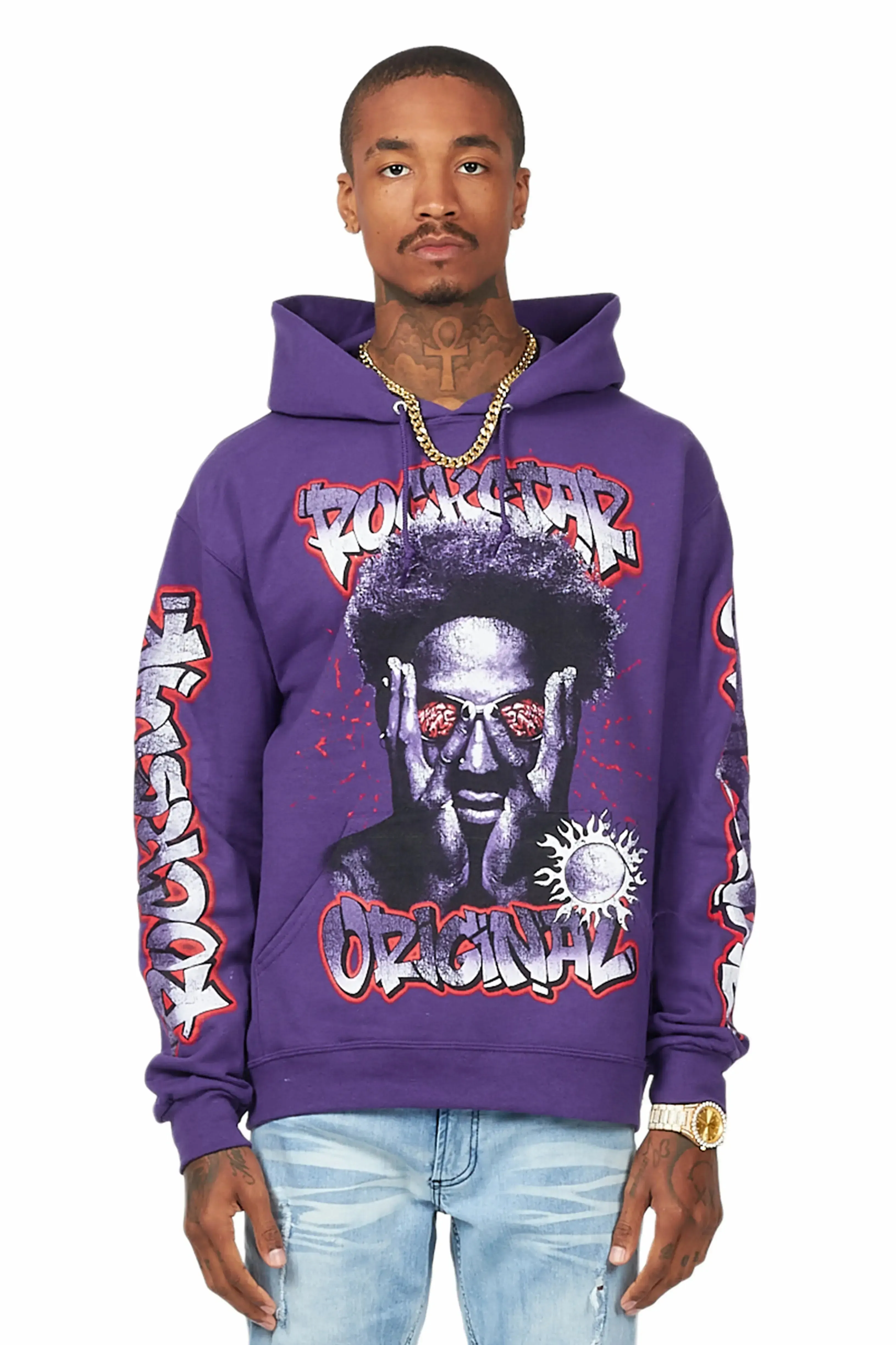 Acke Purple Graphic Hoodie