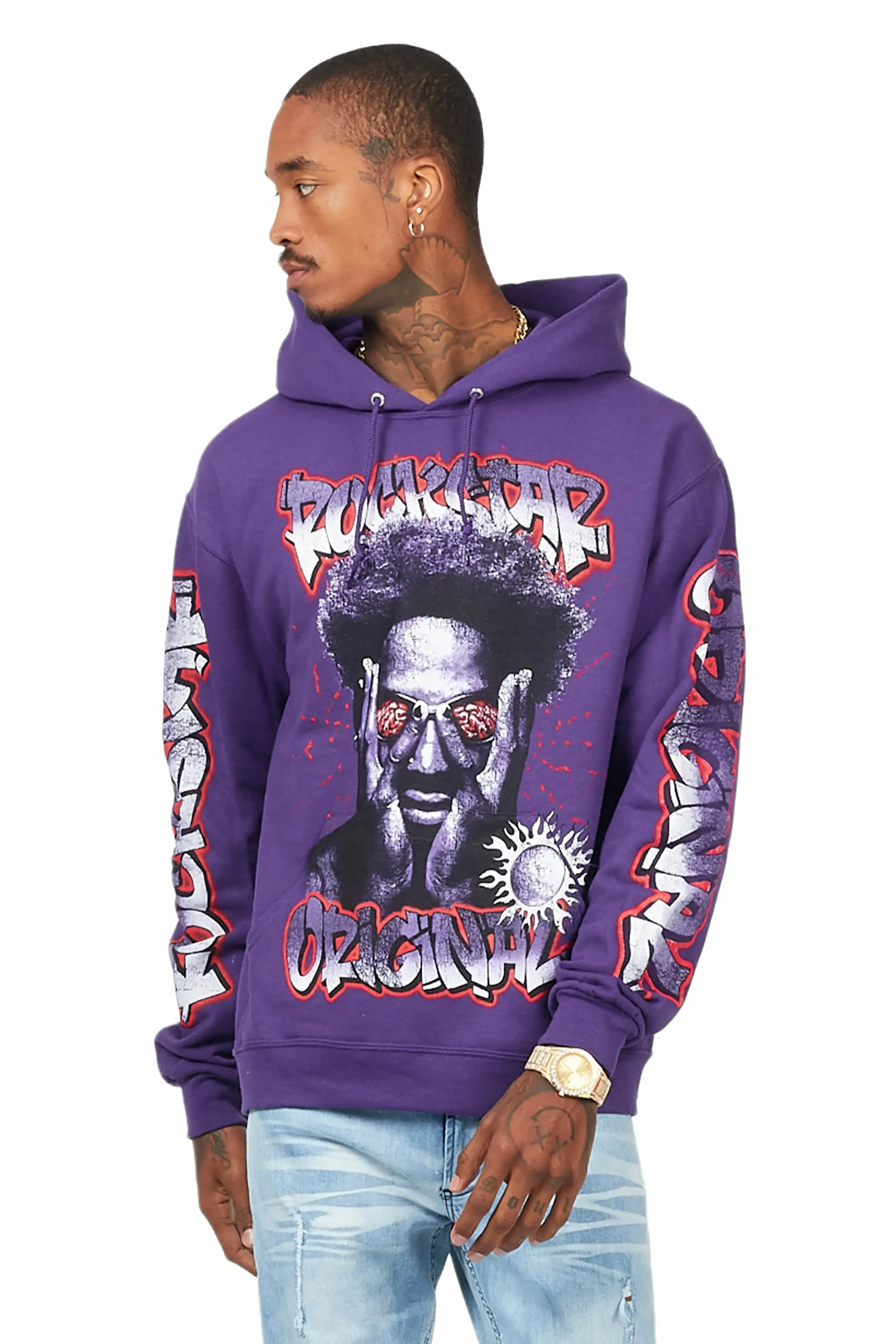 Acke Purple Graphic Hoodie