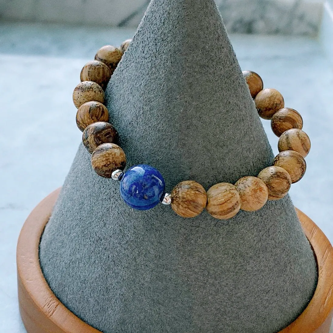 Agarwood & Lapis Lazuli Men Bracelet