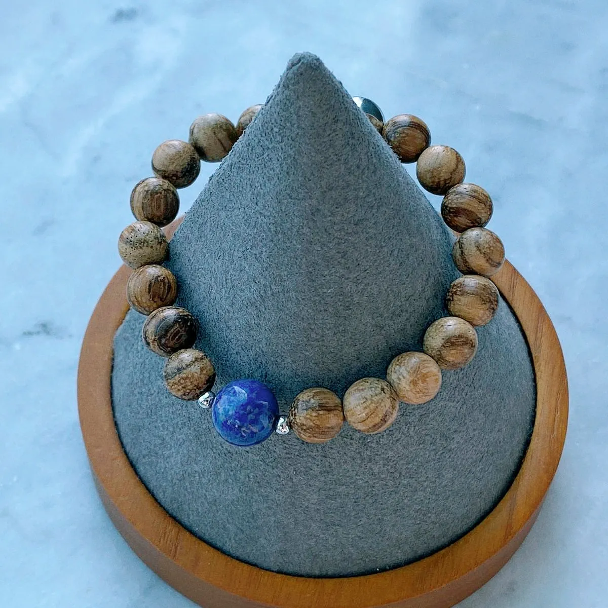 Agarwood & Lapis Lazuli Men Bracelet