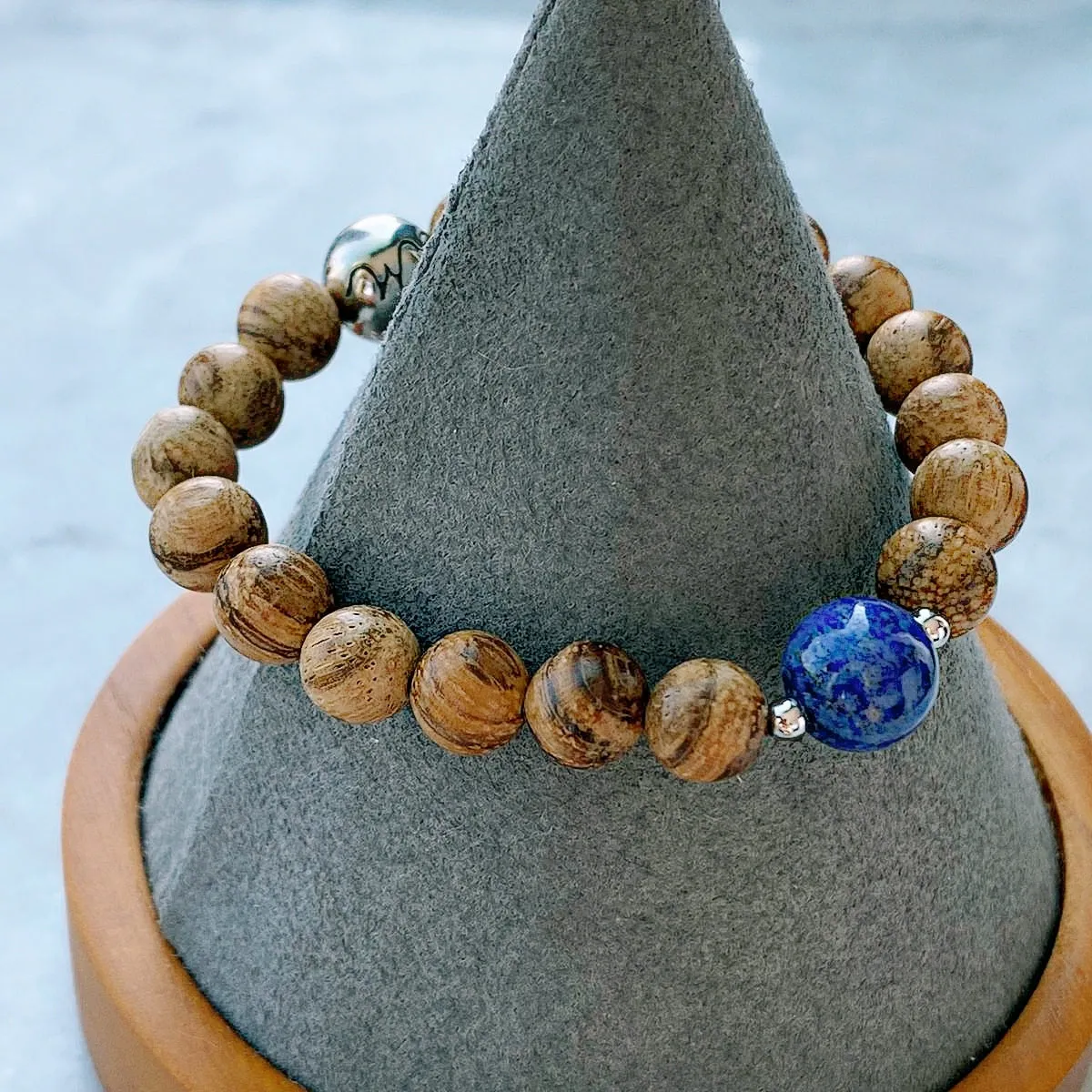 Agarwood & Lapis Lazuli Men Bracelet