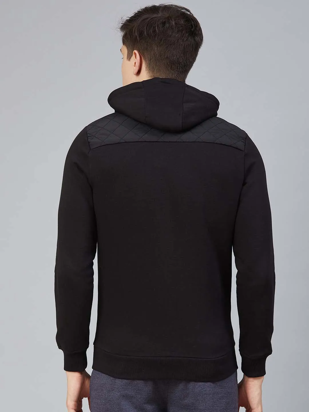 Alcis Men Black Solid Hooded Sweatshirt