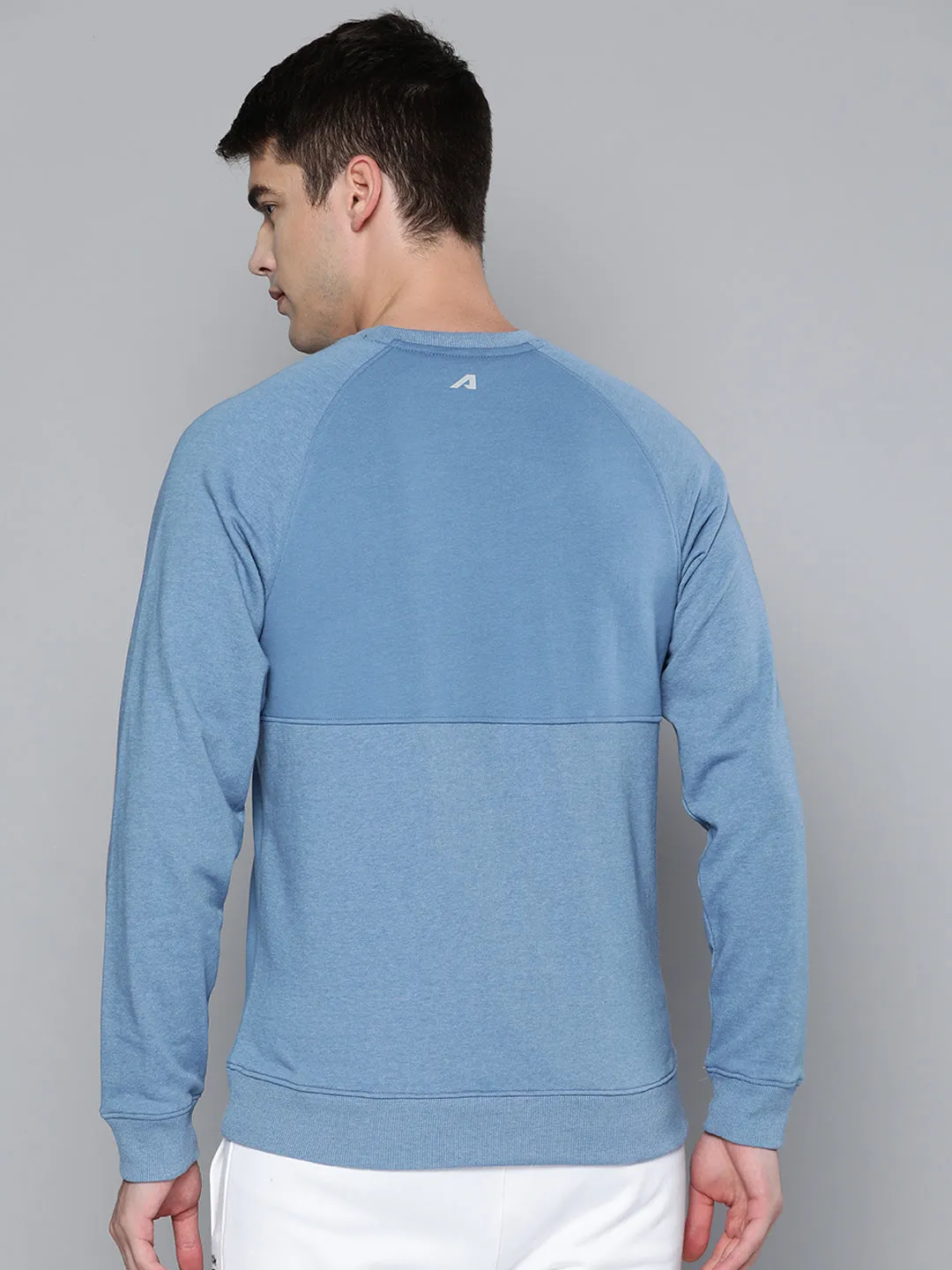 Alcis Mens Stylish Blue Printed Sweatshirt for Ultimate Comfort and Fashion