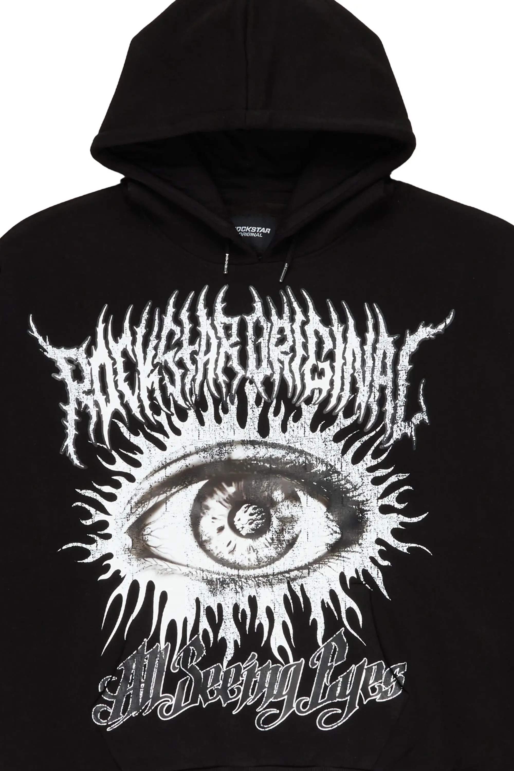 All Seeing Eyes Black Graphic Hoodie