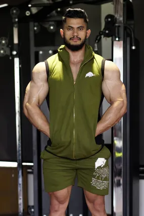 Alpha Sleeveless Dual Color Jacket (Olive)