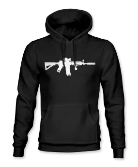 Premium AR-15 Silhouette Hoodie: Comfortable & Stylish Graphic Hoodie for Firearm Enthusiasts