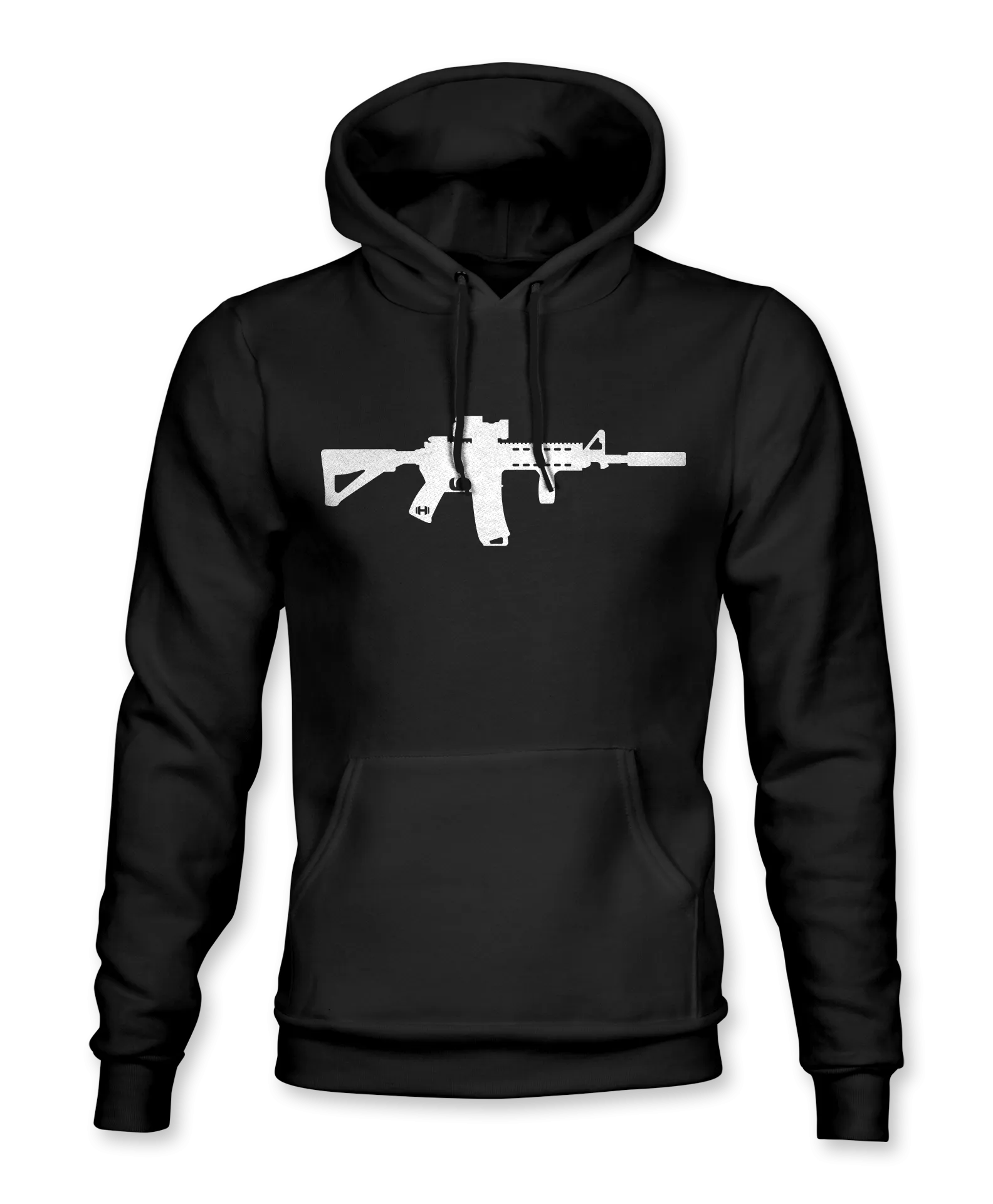 Premium AR-15 Silhouette Hoodie: Comfortable & Stylish Graphic Hoodie for Firearm Enthusiasts