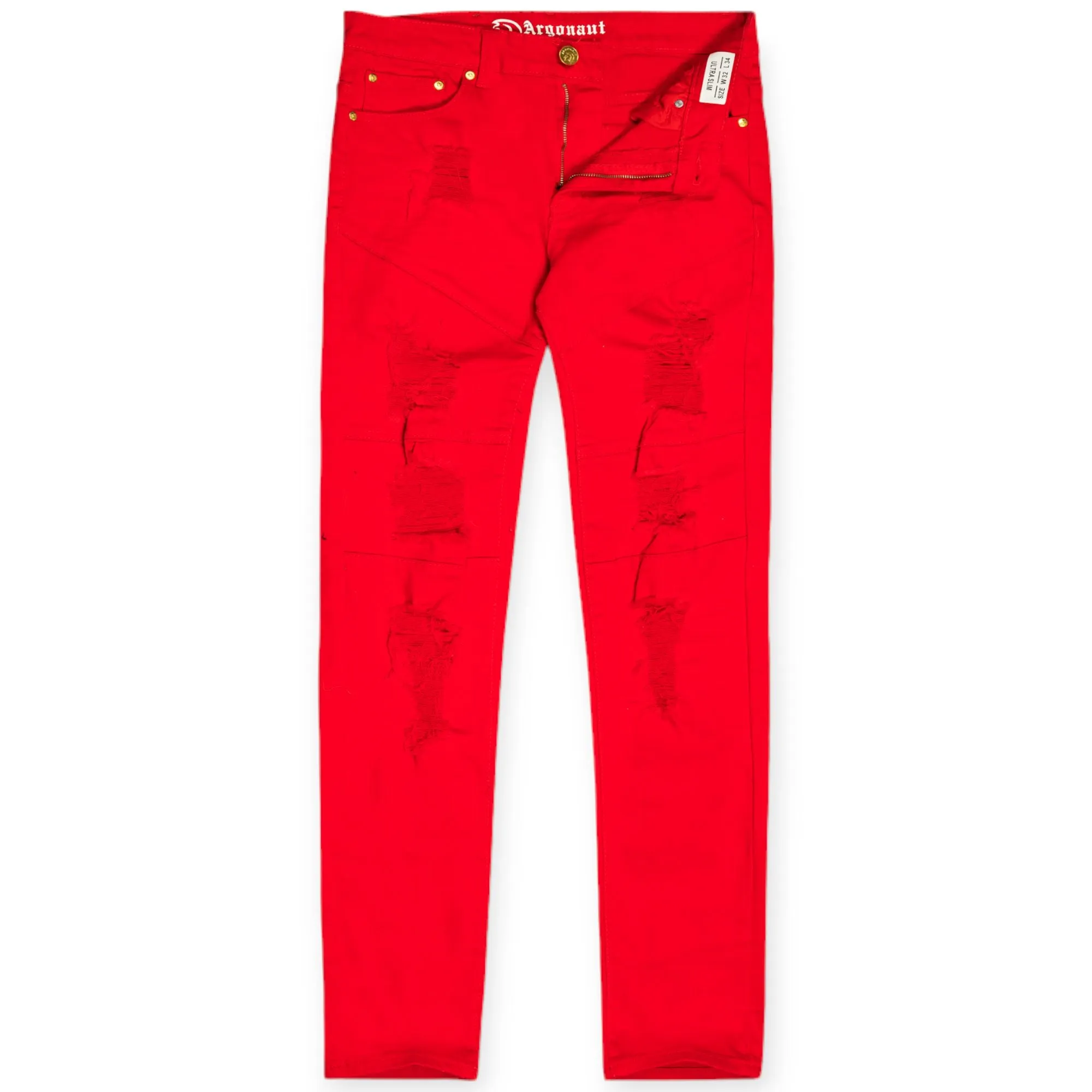 Argonaut Nations Men Ripped Twill Pants (Red)