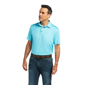 'Ariat' Men's Charger 2.0 Fitted Polo - Bachelor Button