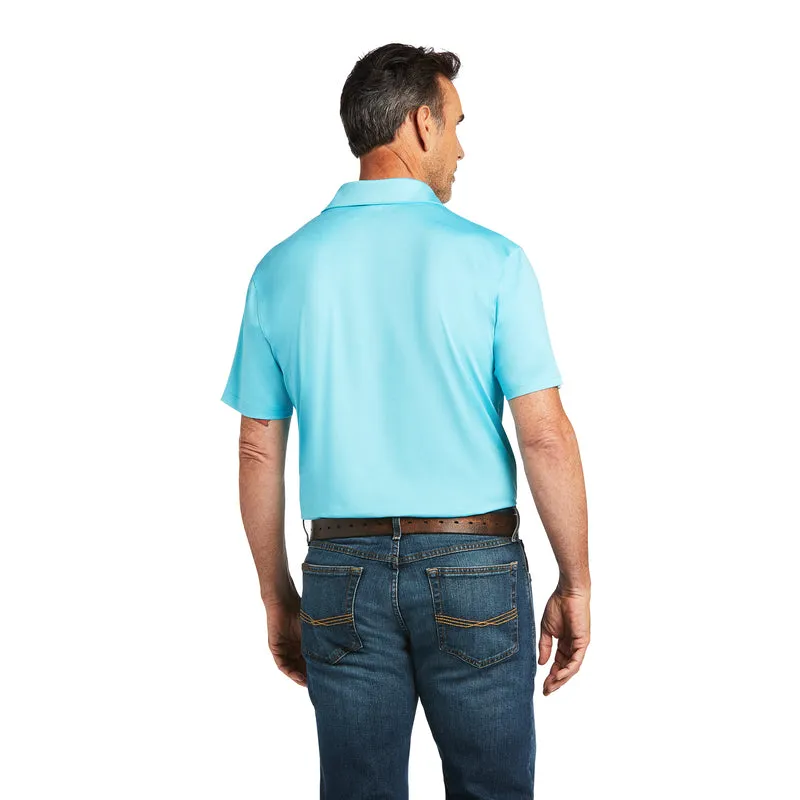 'Ariat' Men's Charger 2.0 Fitted Polo - Bachelor Button