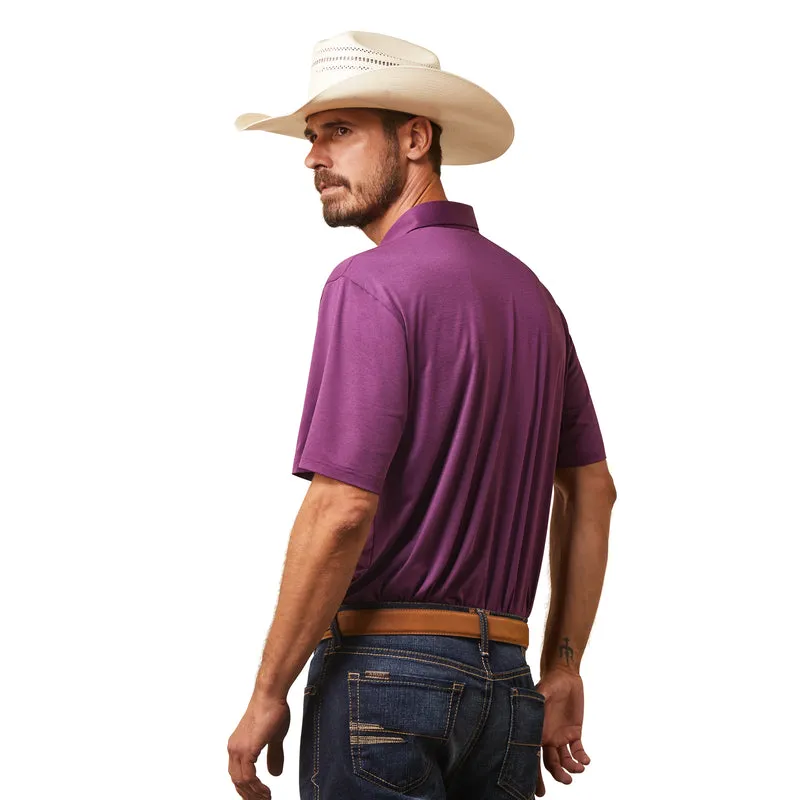 'Ariat' Men's Charger 2.0 Polo - Vagabond Purple