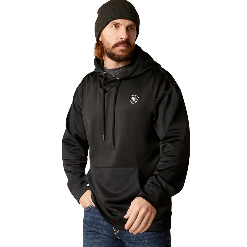 'Ariat' Men's Logo Tek Fleece Hoodie - Black