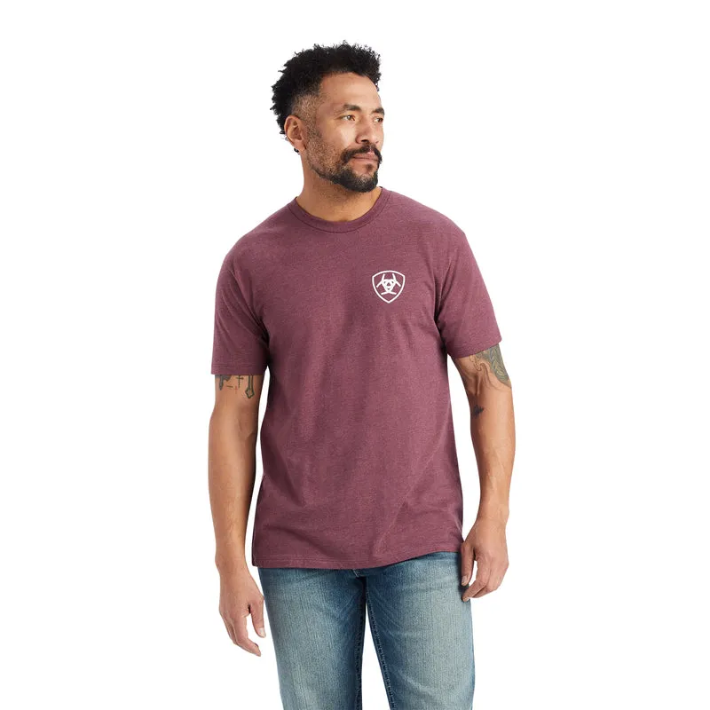 'Ariat' Men's Minimalist Tee - Burgundy Heather