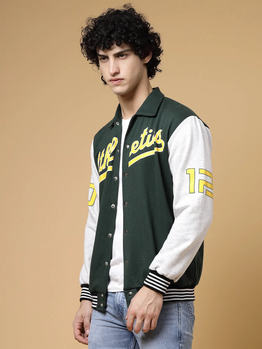 Athletic Puff Printed Varsity Jacket