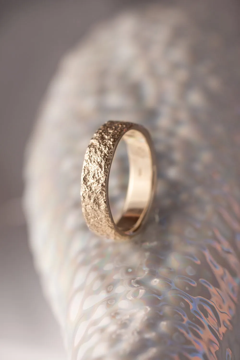 Bermuda Textures ~ Unfinished Church (Smooth) Gold Ring