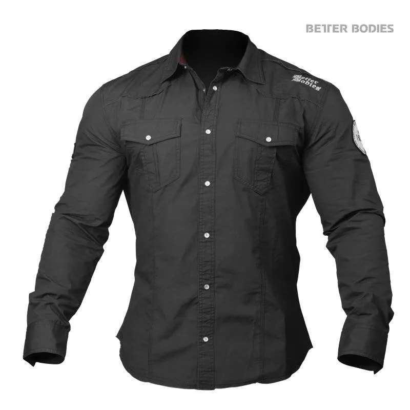 Better Bodies Men's Flex Shirt - Washed Black