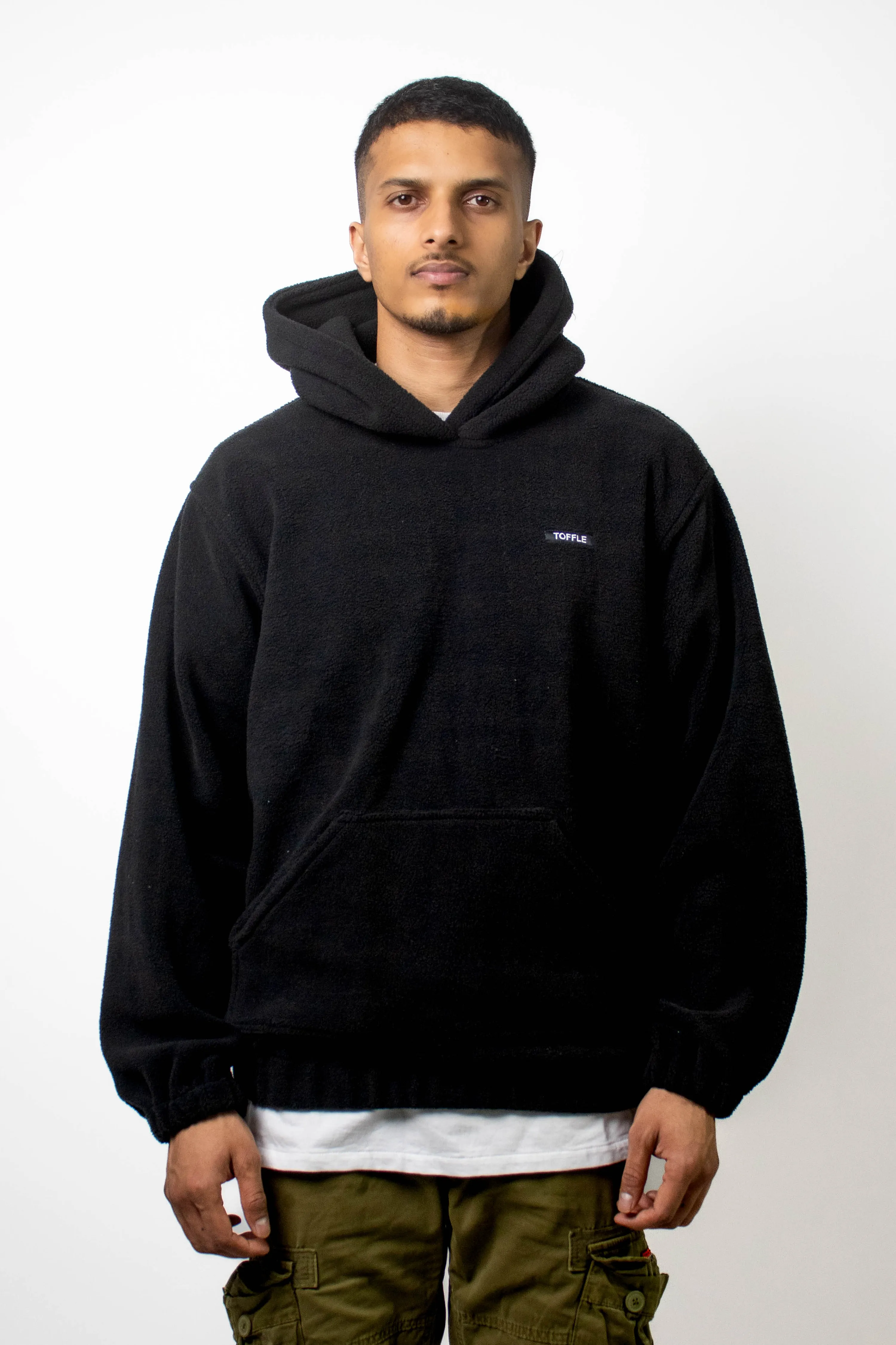 Optimized Title: Warm Black Polar Fleece Hoodie