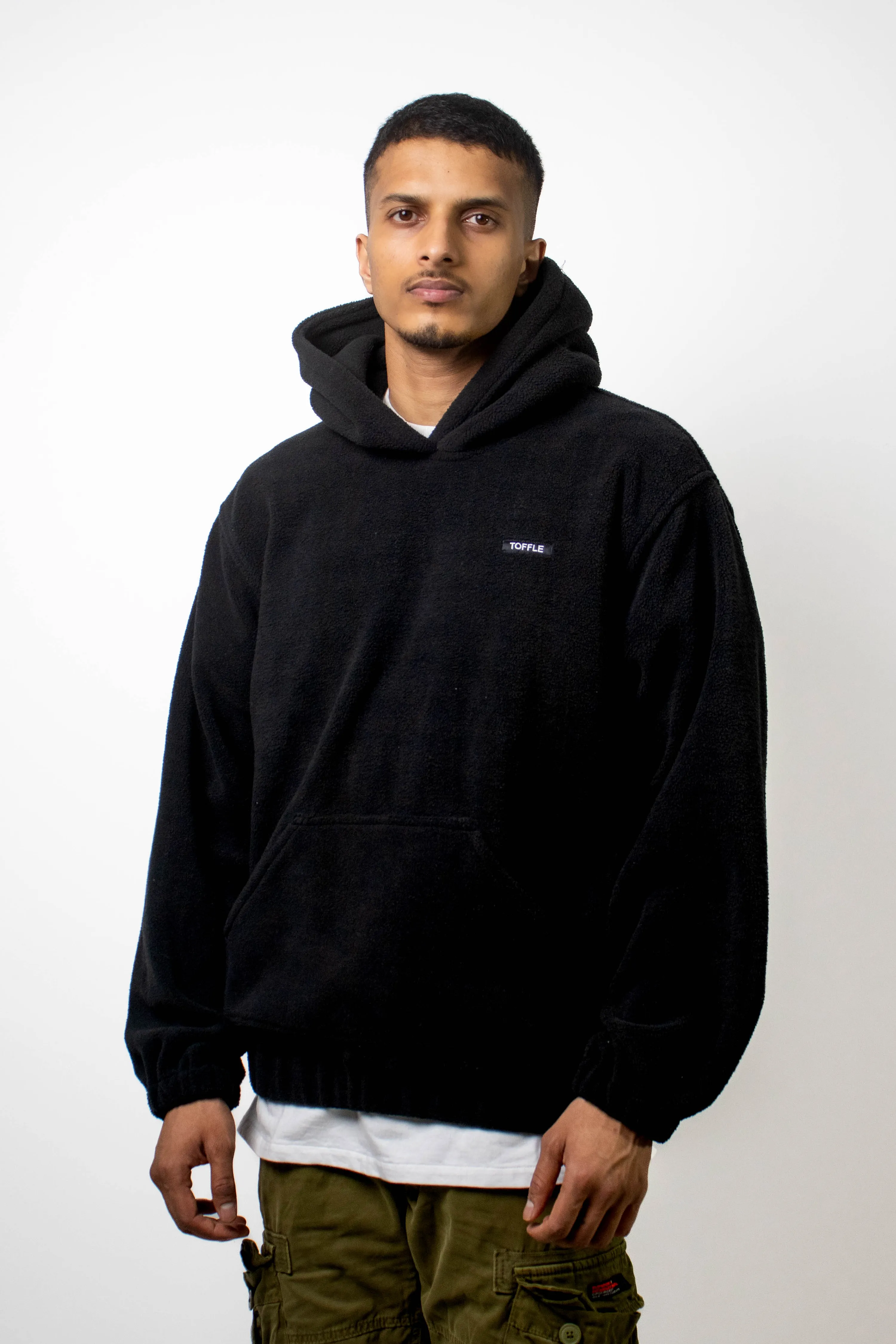 Optimized Title: Warm Black Polar Fleece Hoodie