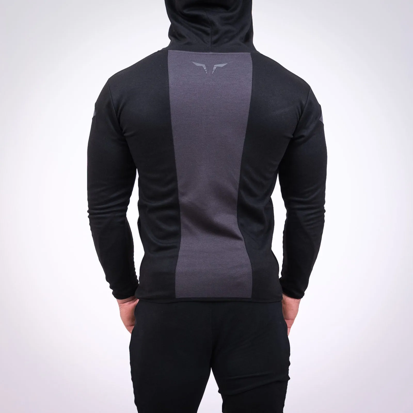 BLACK WOLF CUT GYM HOODIE