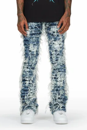 Bossko Blue Stacked Flare Jean