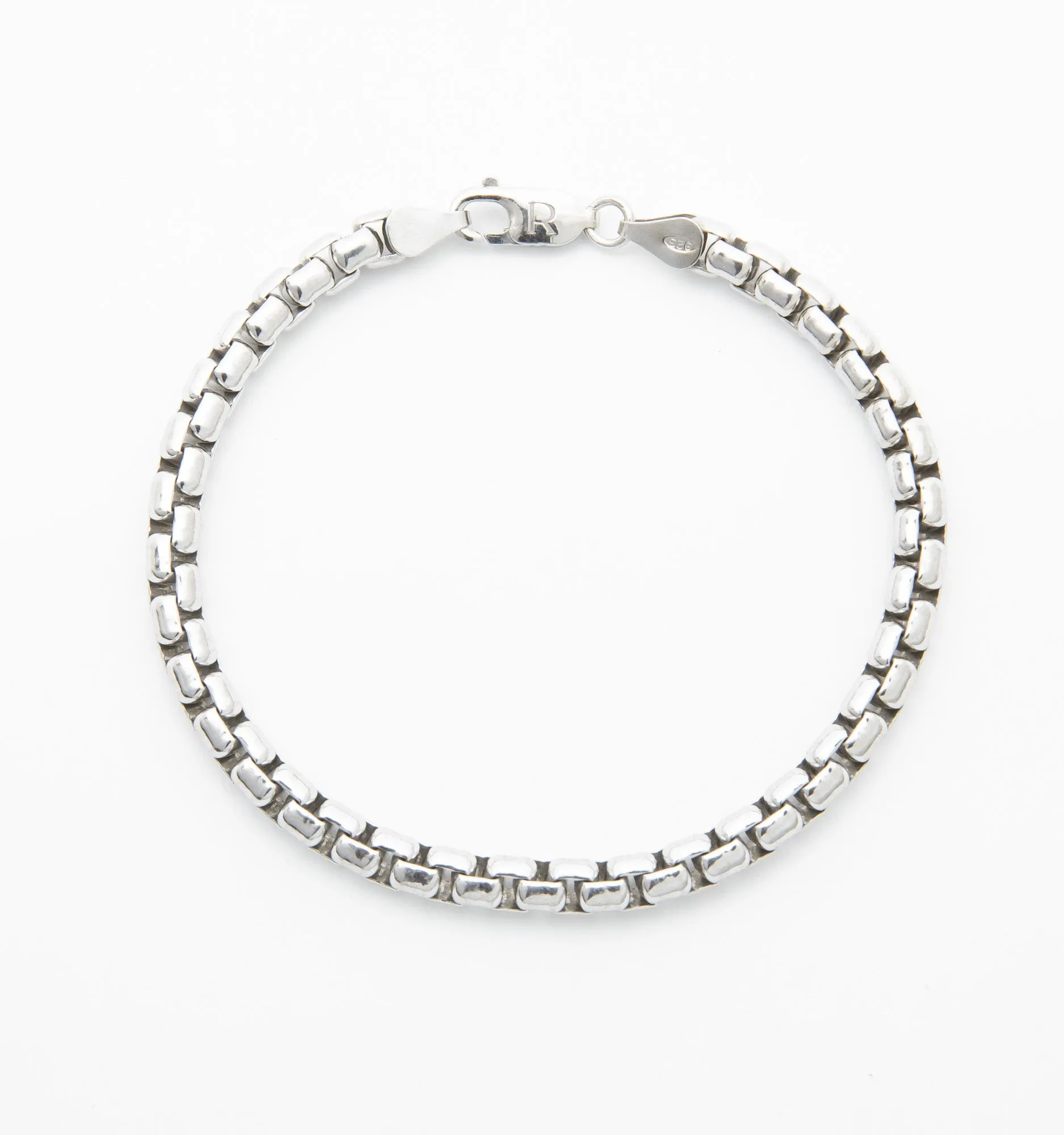 Box Chain Bracelet in Sterling Silver