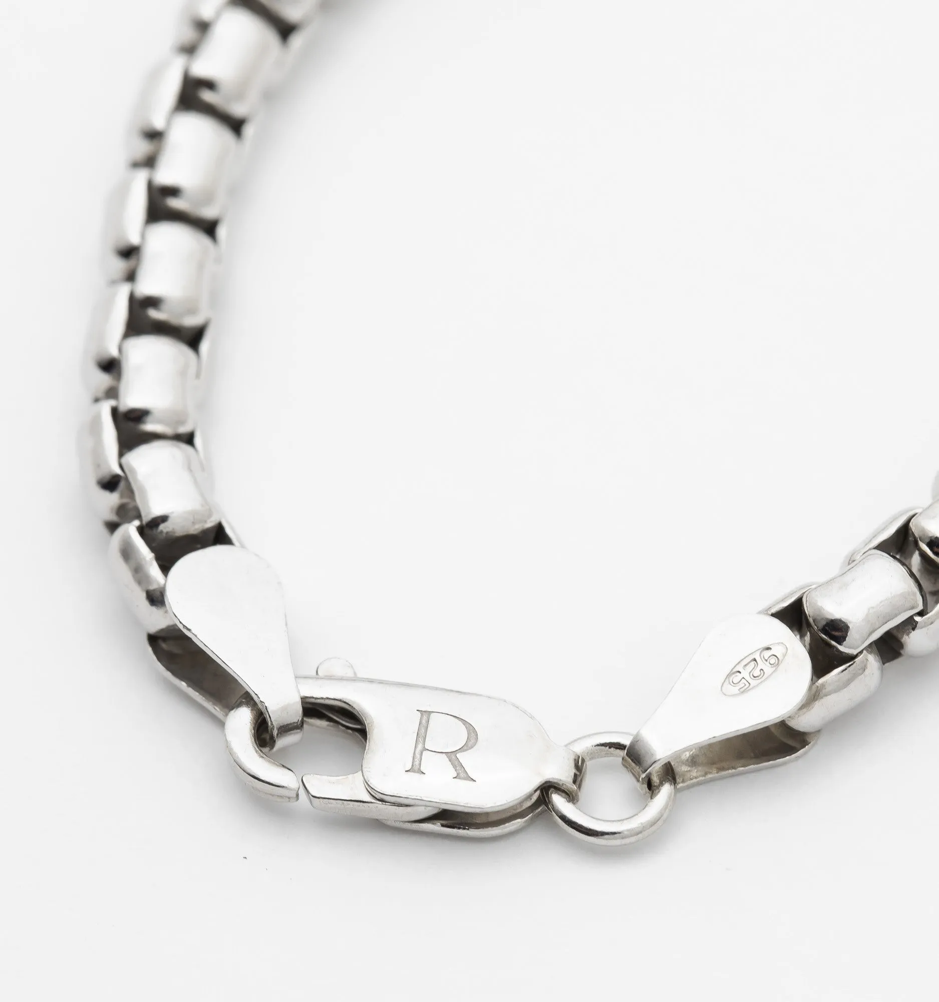 Box Chain Bracelet in Sterling Silver