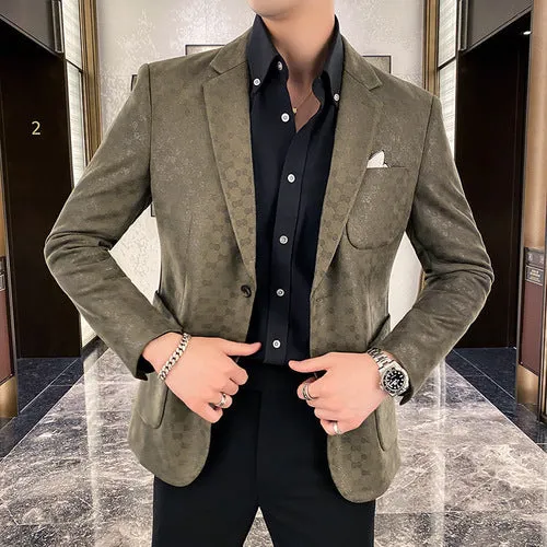 Business Casual Men Blazers Suit Jacket