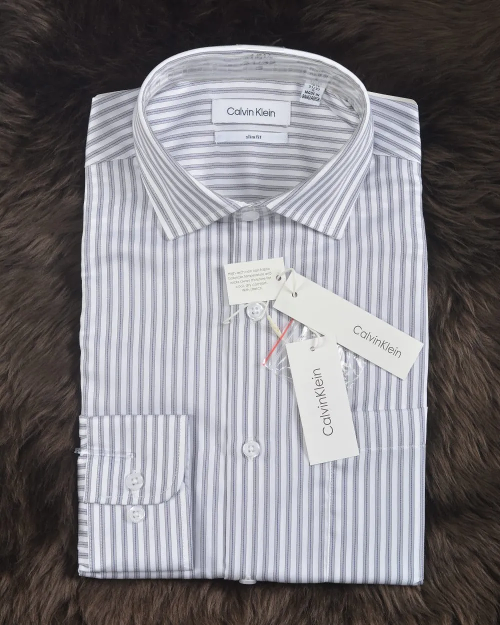 CALVIN KLEIN Stripe Easy Shirt WHITE