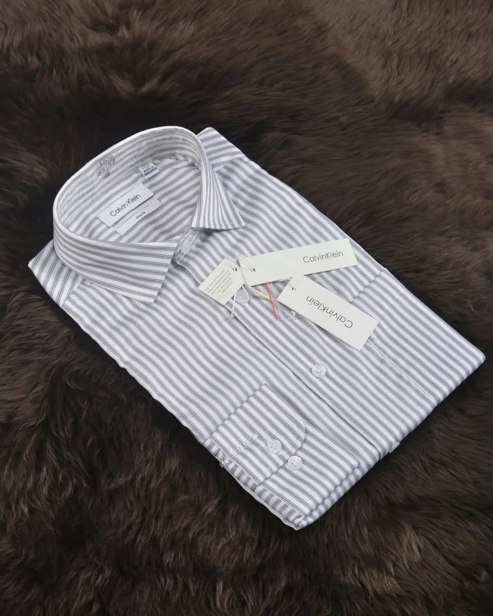 CALVIN KLEIN Stripe Easy Shirt WHITE