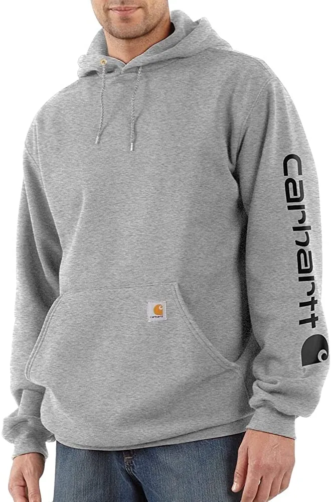 Carhartt Men's Midweight Sleeve Logo Hooded Sweatshirt