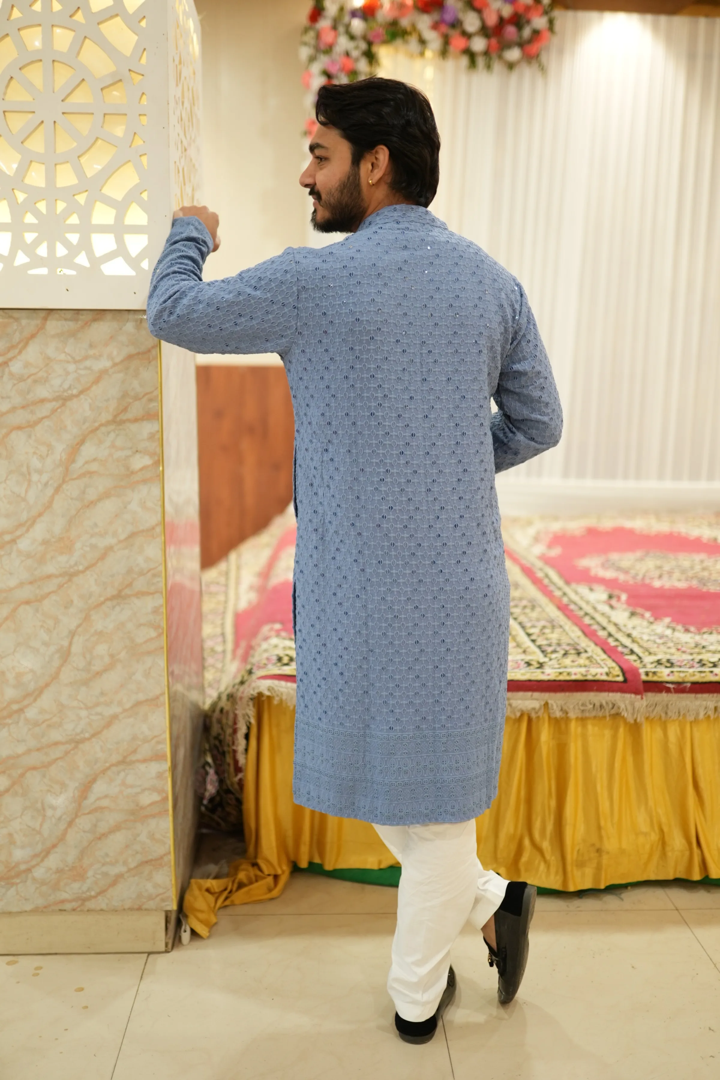 Cobalt Blue Sequined Kurta