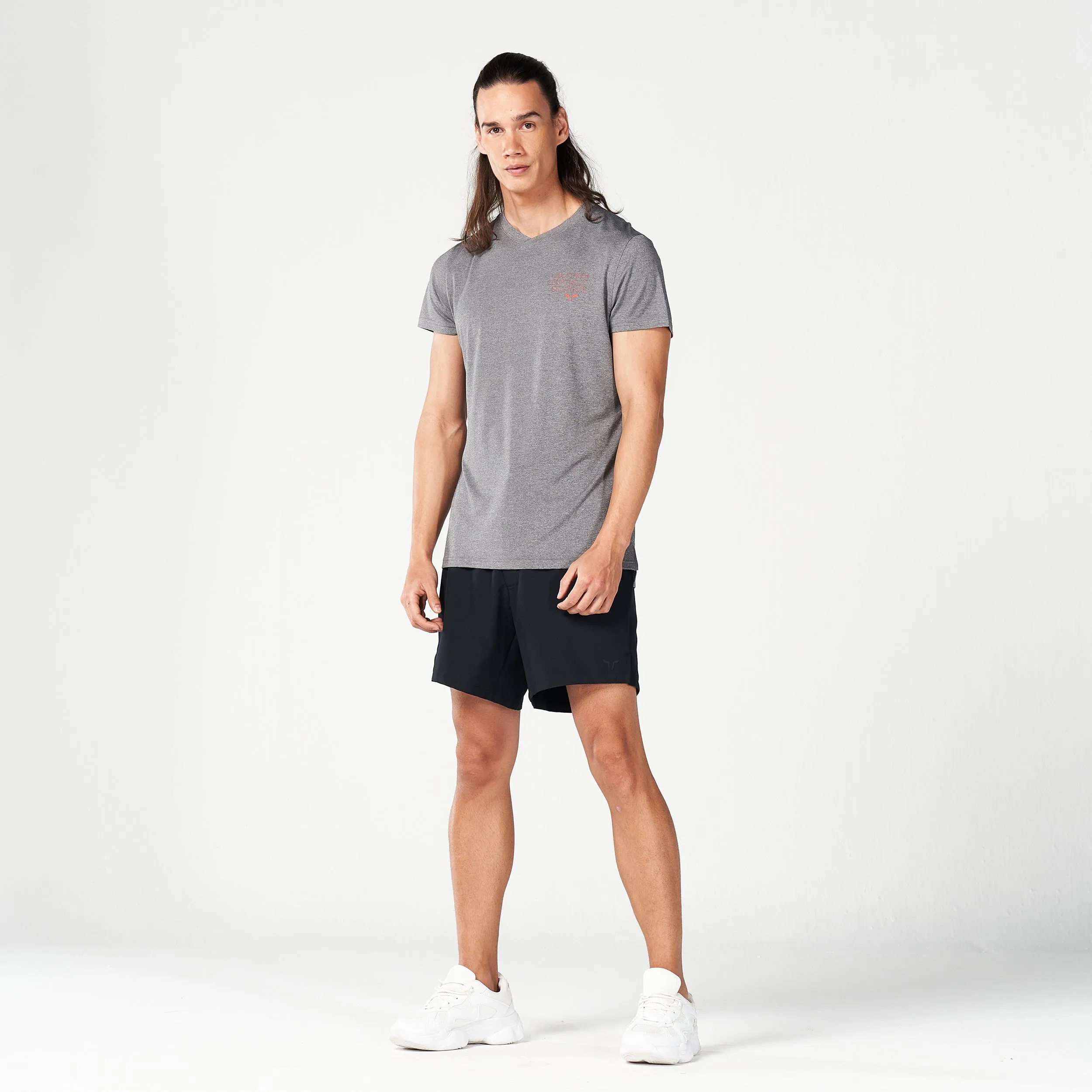 Code V-Neck Muscle Tee - Grey Marl