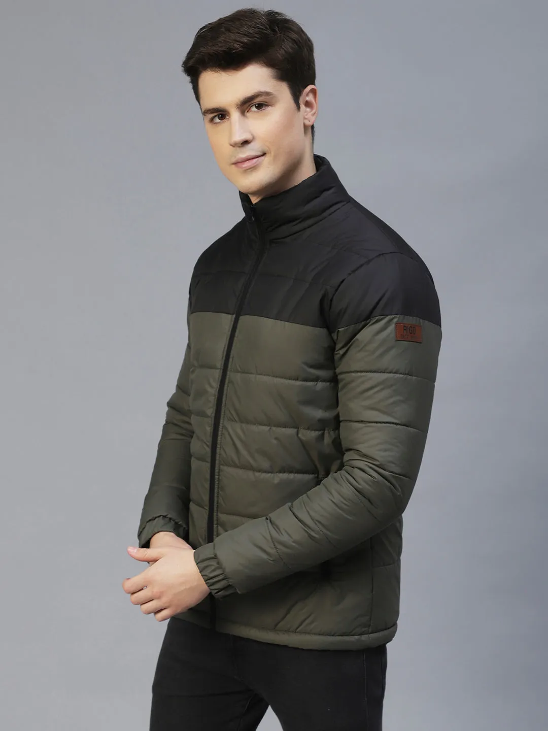 Colorblock Full Sleeves Puffer Jacket