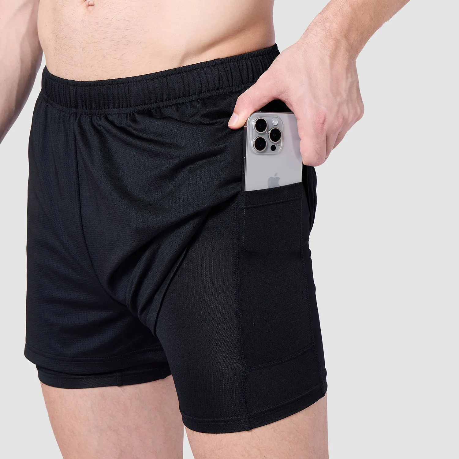 Core Mesh 2-in-1 5" Shorts 2.0 - Black