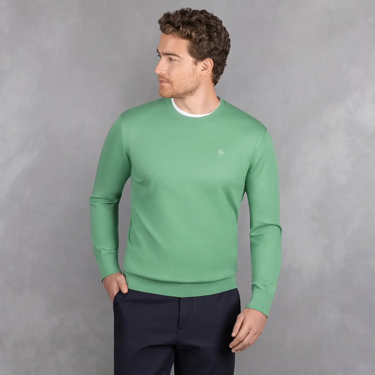 Cotton Pullover Round Neck Men