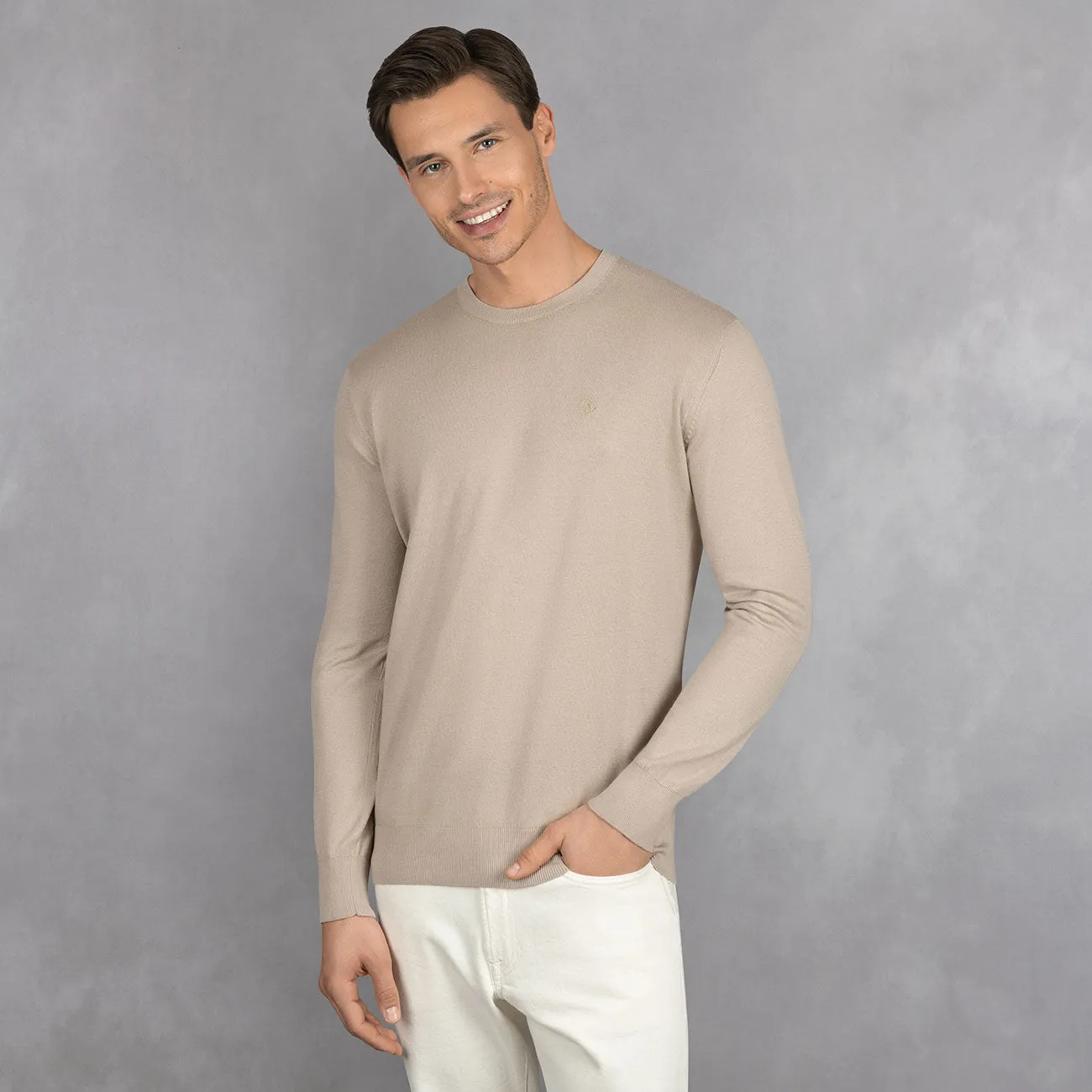 Cotton Pullover Round Neck Men