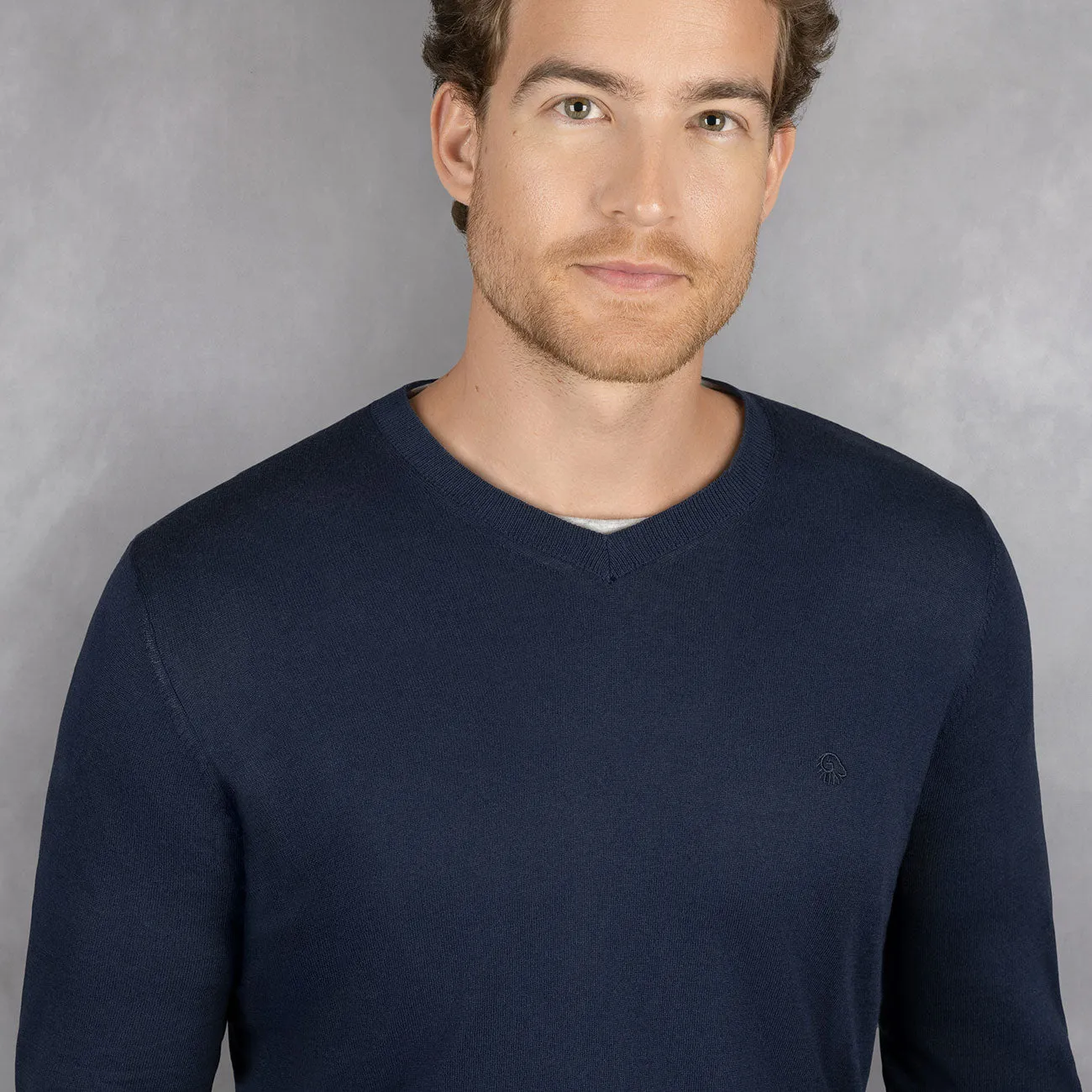 Cotton Pullover V-Neck Men