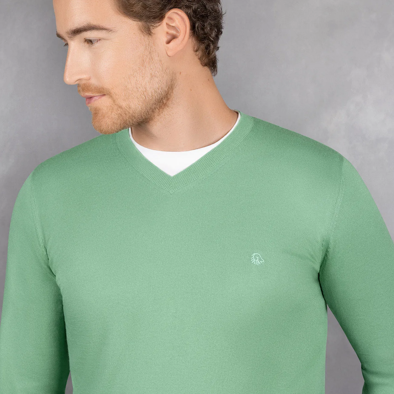 Cotton Pullover V-Neck Men