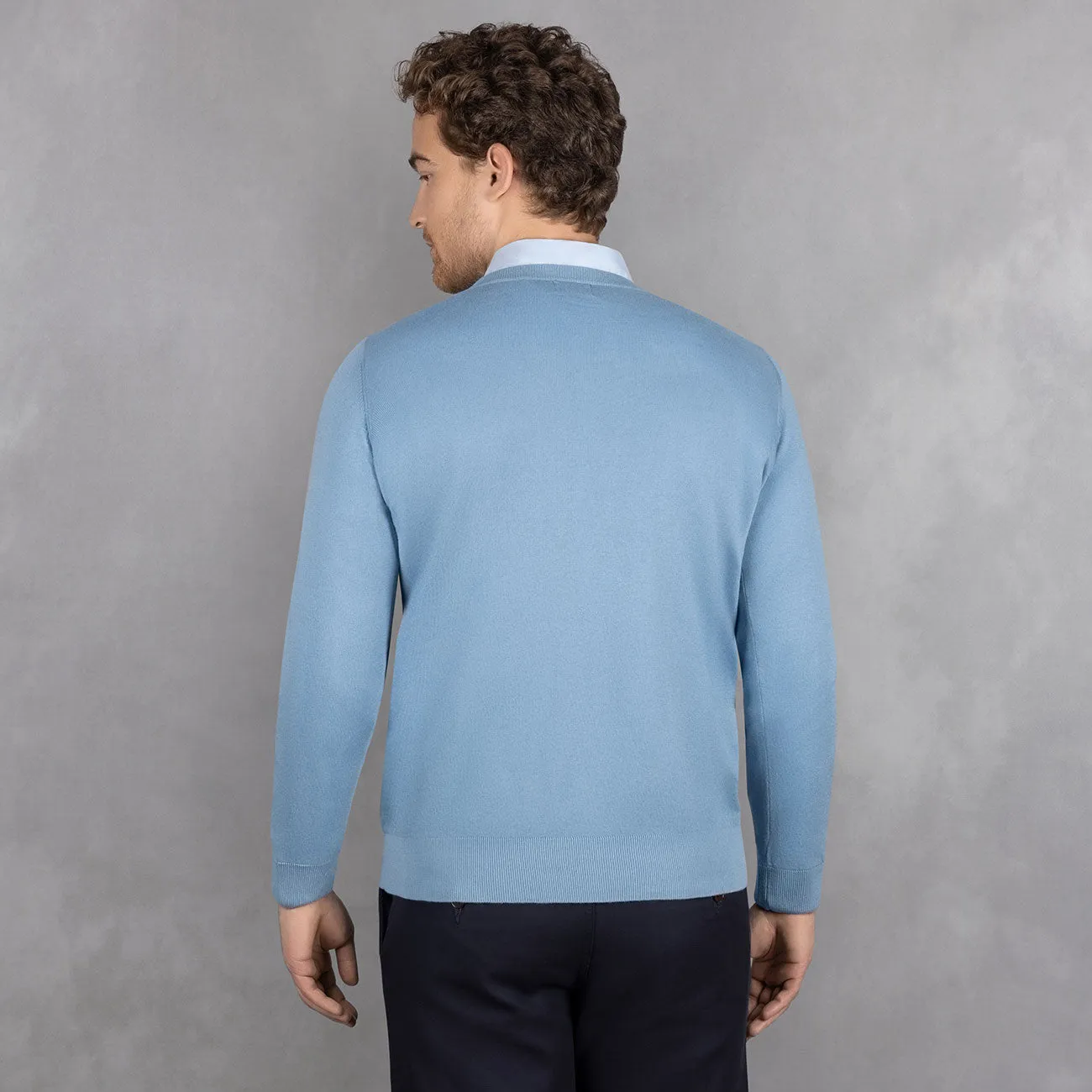 Cotton Pullover V-Neck Men